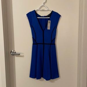 French Connection Blue Fit & Flare Dress Size 4 New With Tags